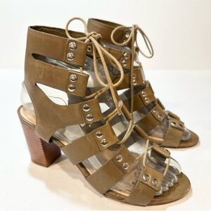 Loeffler Randall Gladiator Sandal Olive Taupe
Leather Strappy Lace Up Heels, 6M